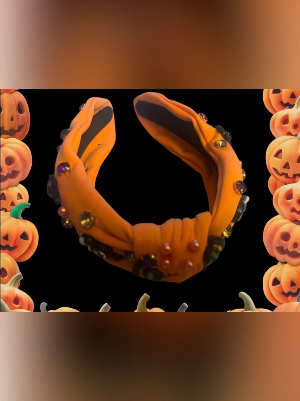 Ivyu Orange Embellished Halloween Headband